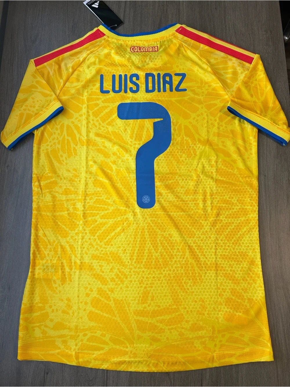 adidas Colombia Yellow Luis Diaz #7 Soccer Jersey